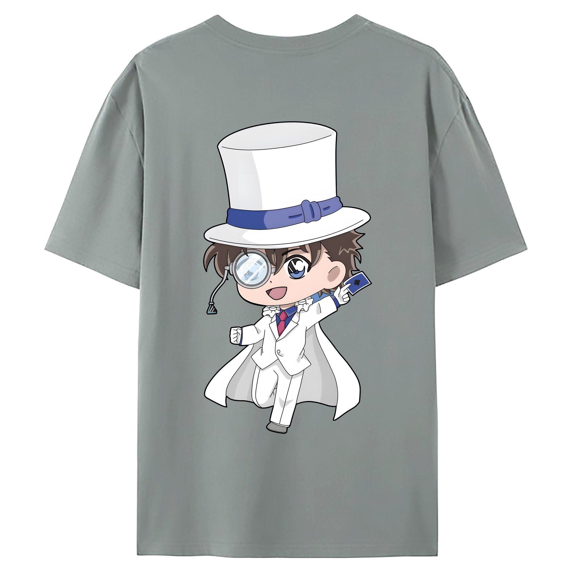 （画像用） 名探偵コナン くろば かいと Detective Conan Kuroba Kaito 綿100％ メンズ半袖Tシャツ（バックプリント） 通気性